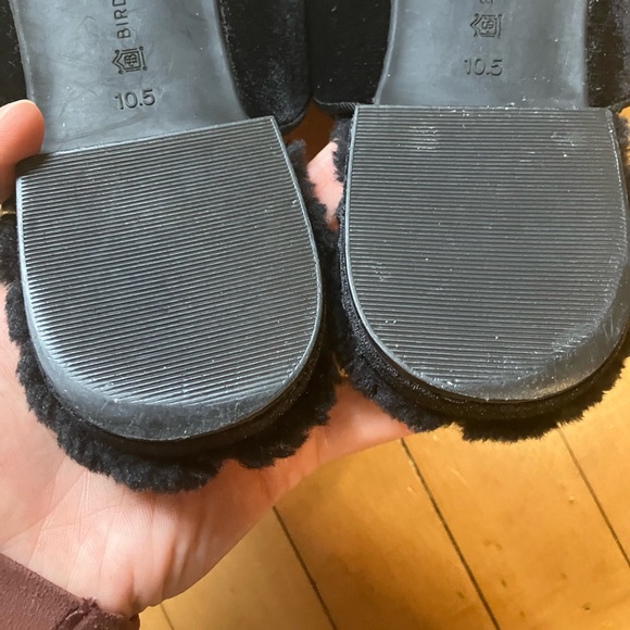 Birdies Phoebe Black Velvet Fur Lined Mules - Picture 8 of 12